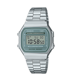 Casio Collection Mens Digital Watch with Grey Dial and Silver Strap A168WA-3AYES