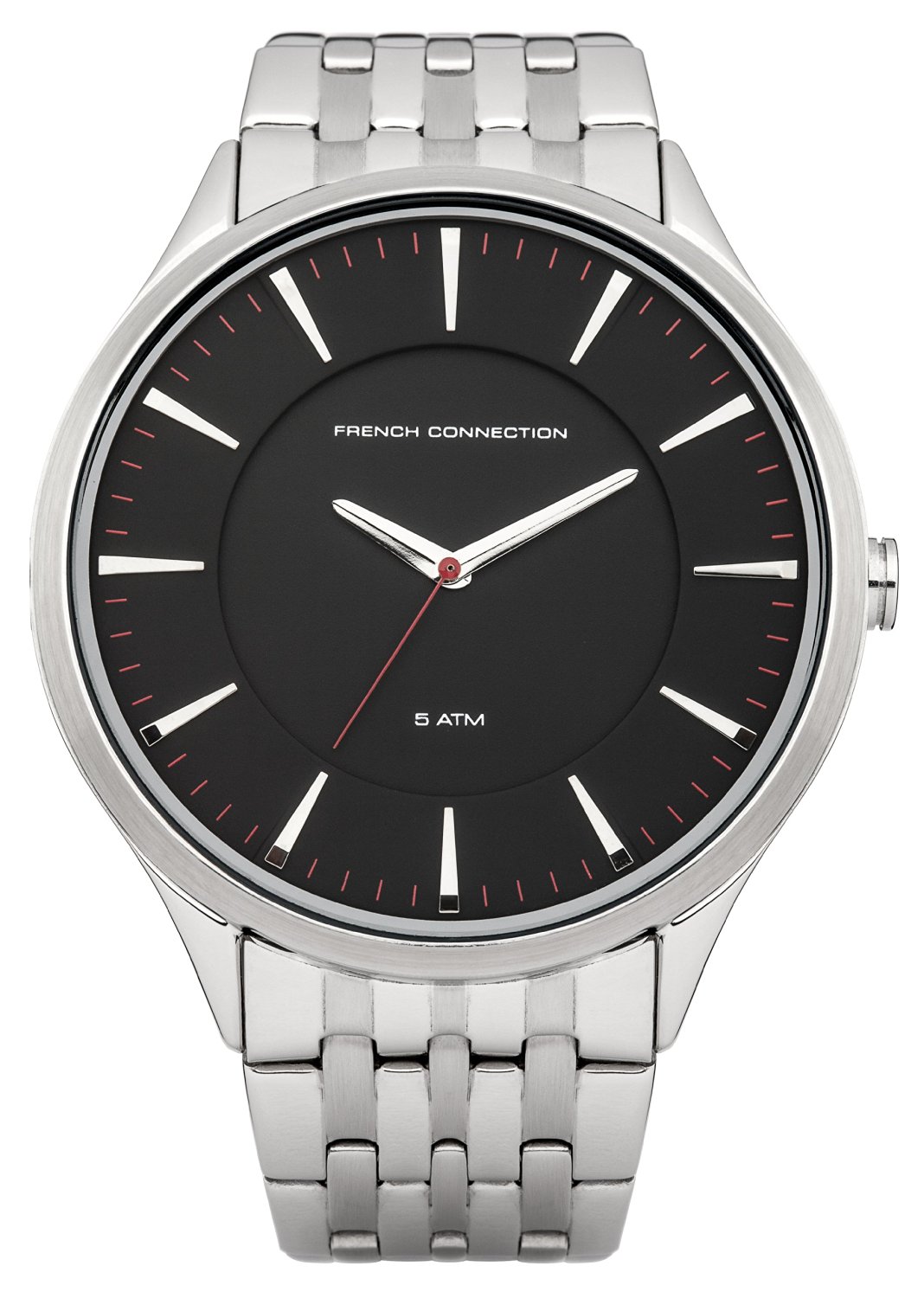 French Connection FC1166BM Mens Black and Silver Bracelet Watch