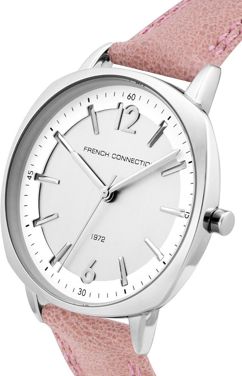French Connection Ladies Watch with Pink Leather Strap FC1327P