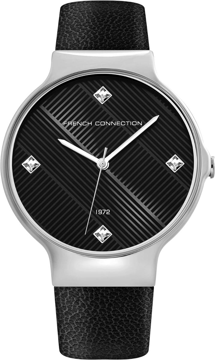 French Connection Ladies watch with Black Leather Strap FC1329B