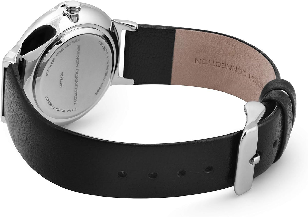 French Connection Ladies watch with Black Leather Strap FC1329B