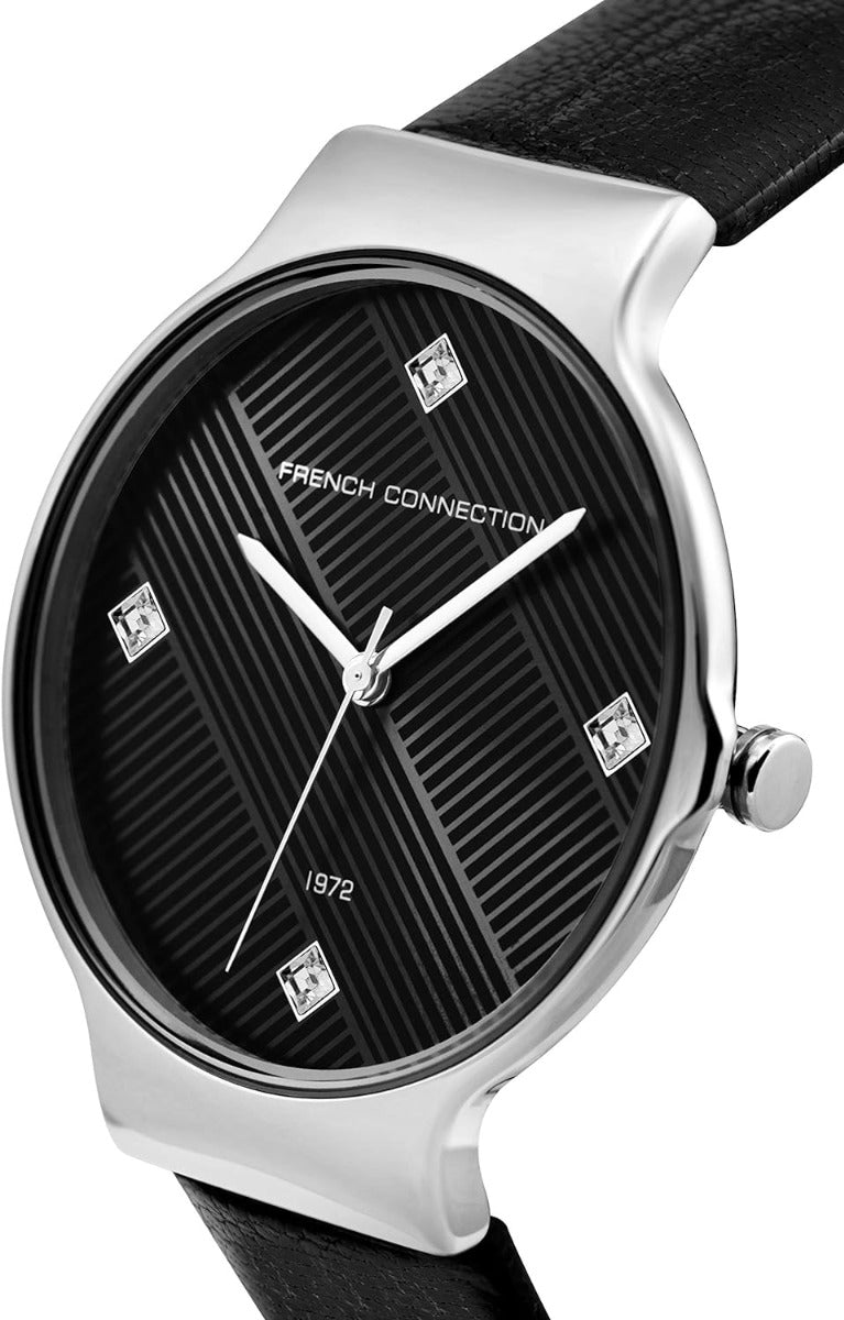 French Connection Ladies watch with Black Leather Strap FC1329B