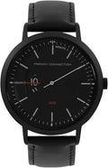 French Connection Mens Watch with Black Leather Strap FC1330BB