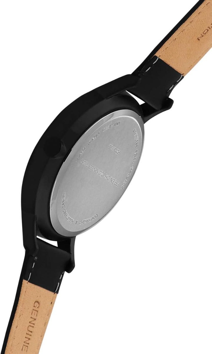 French Connection Mens Watch with Black Leather Strap FC1330BB