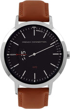 French Connection Mens Watch with Brown Leather Strap FC1330TU