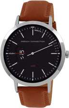French Connection Mens Watch with Brown Leather Strap FC1330TU