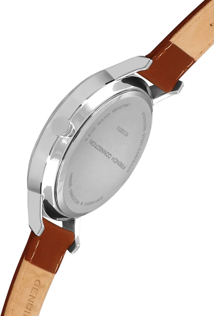 French Connection Mens Watch with Brown Leather Strap FC1330TU