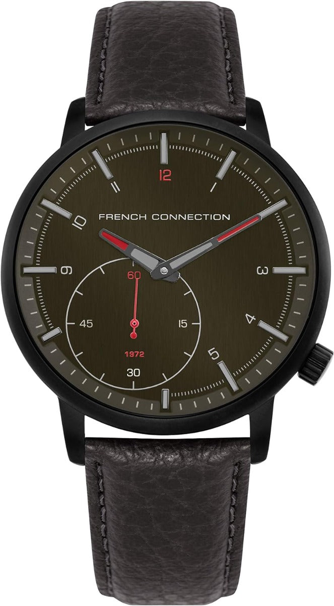 French Connection Mens Watch with Green Leather Strap FC1332N