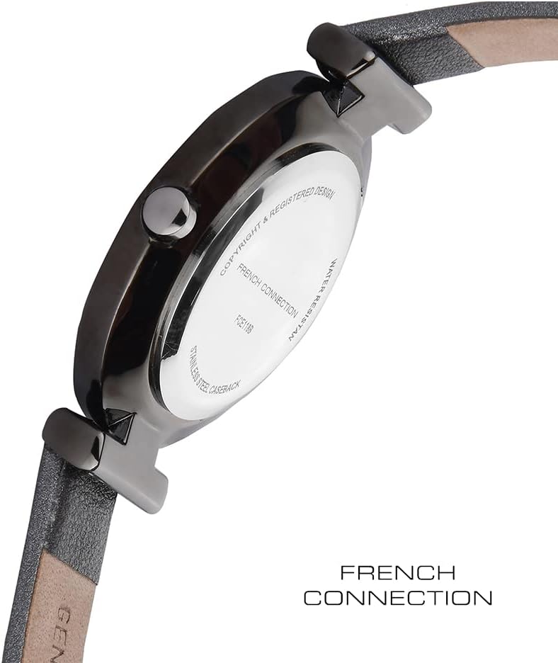 French Connection Ladies watch with Black Leather Strap FCE118B