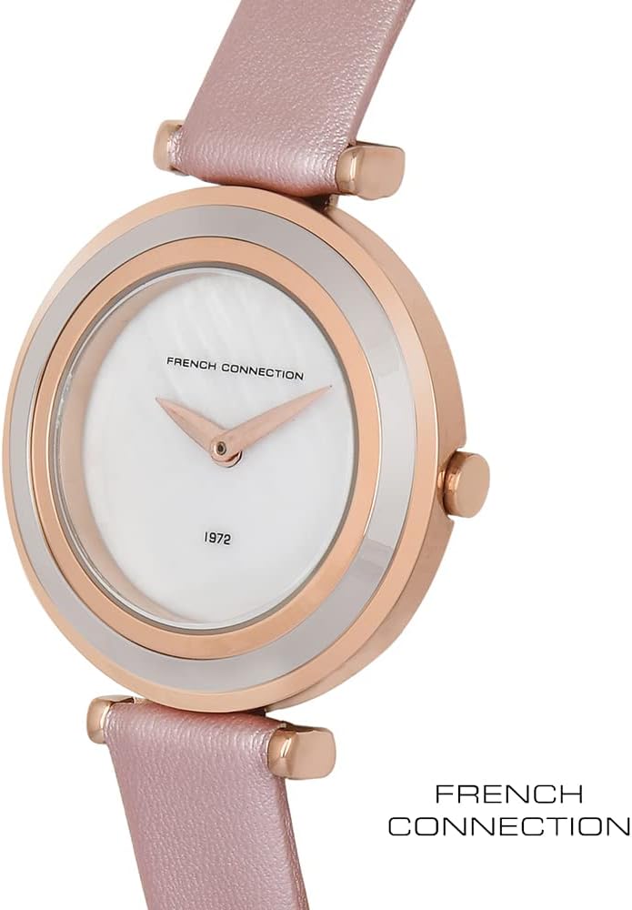 French Connection Ladies watch with Pink Leather Strap FCE118E