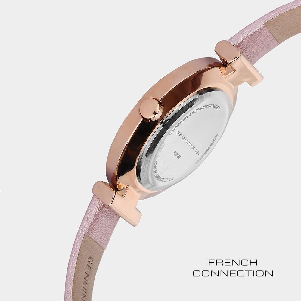 French Connection Ladies watch with Pink Leather Strap FCE118E
