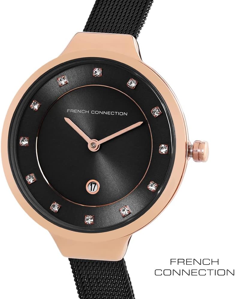 French Connection Ladies Watch with Black Dial and Black Strap FCP23BM