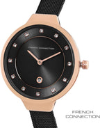 French Connection Ladies Watch with Black Dial and Black Strap FCP23BM