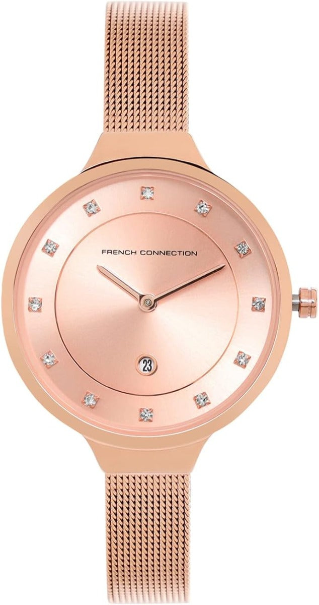 French Connection Ladies Watch with Rose Gold Milanese Strap FCP23RGM