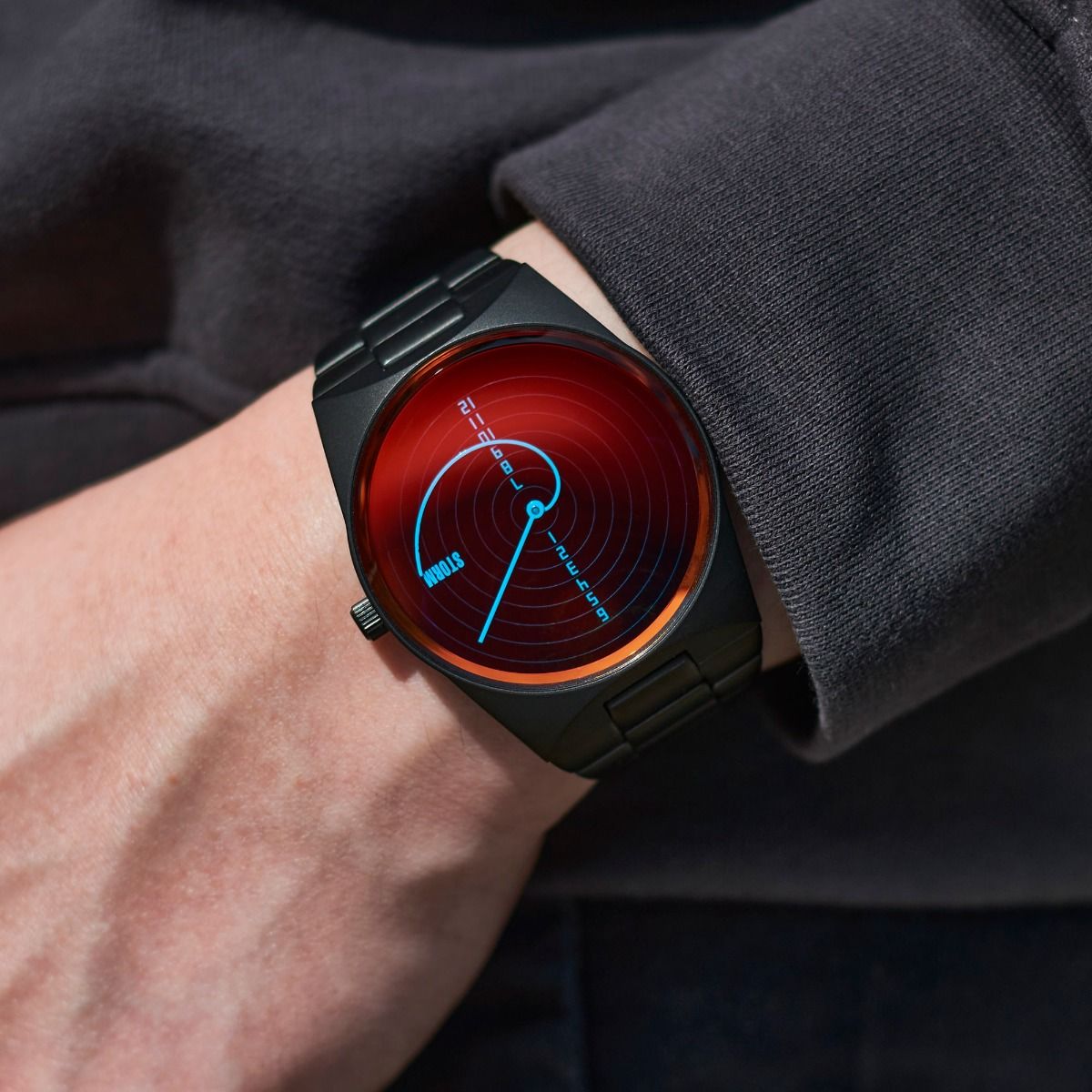 Storm Fibon-X Mens Watch with Red Dial and Grey Strap 47444/SL/R
