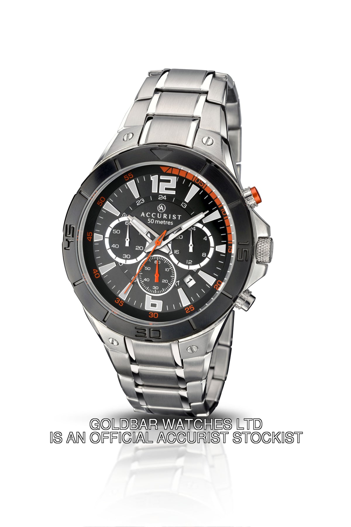 Accurist Mens Black Dial Chronograph Watch 7086