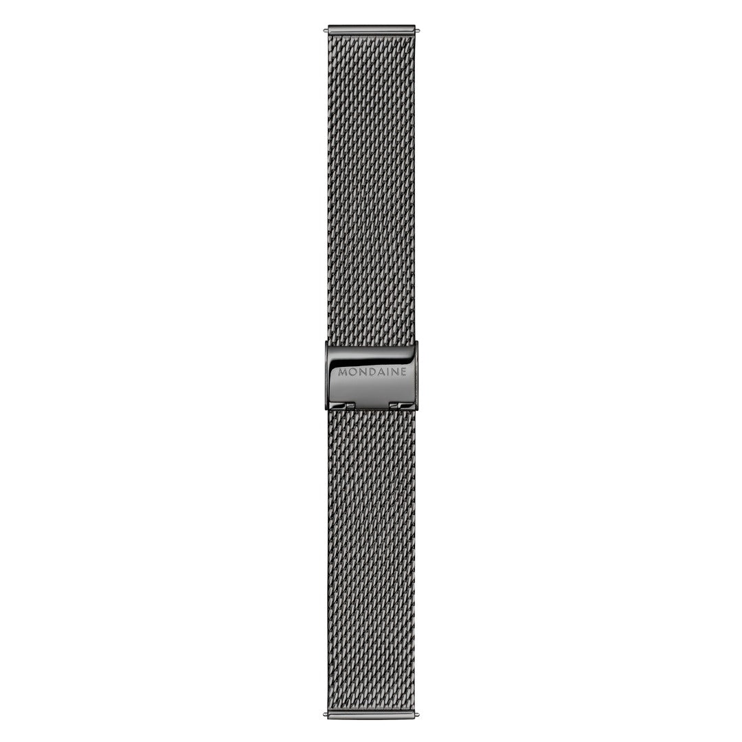 Mondaine Mens Solar Watch with Black Dial and Black Milenese Strap MLE.41921.SM