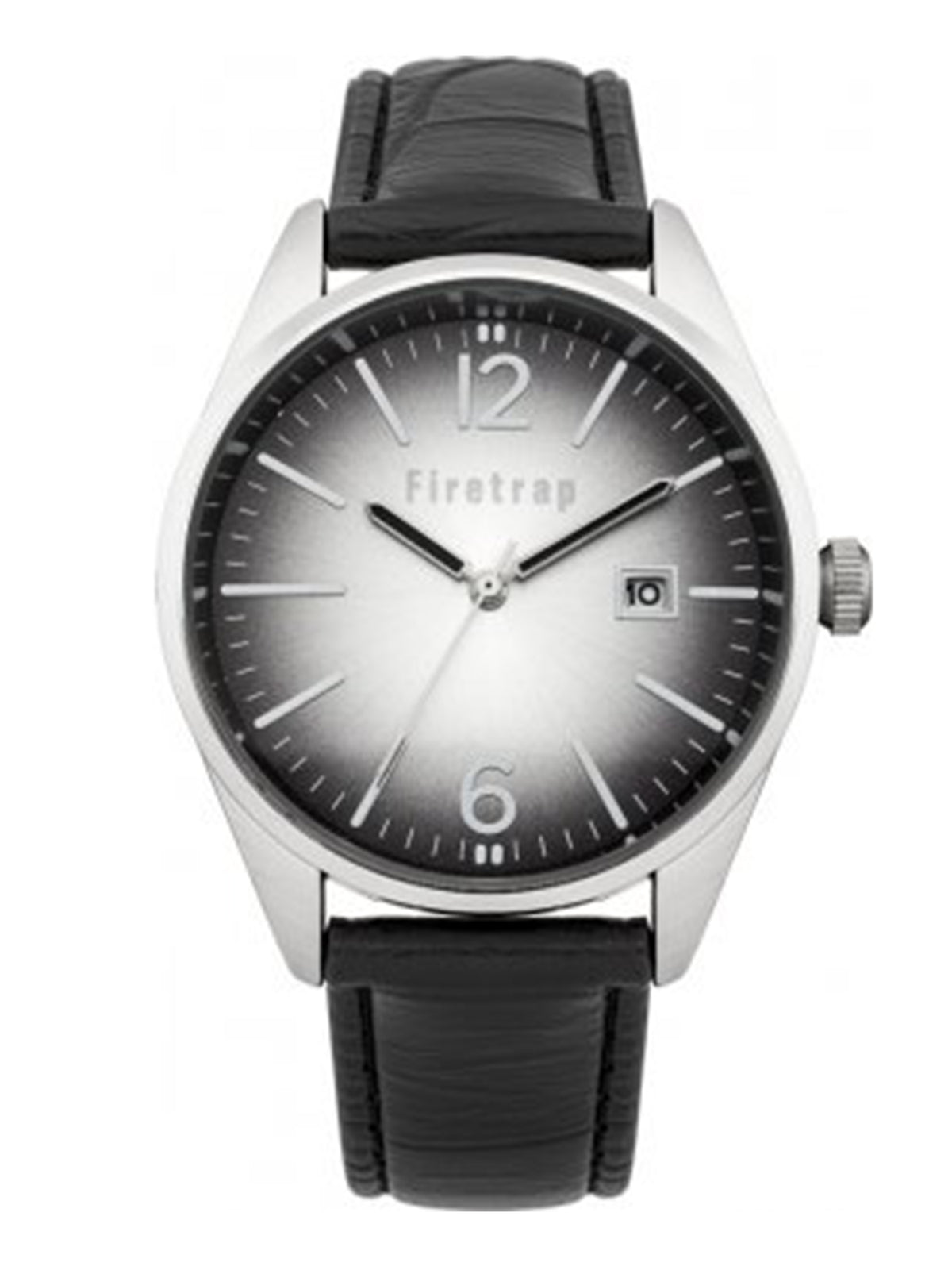 Firetrap Men's Quartz Watch with Black Dial Analogue Display and Black PU Strap FT2008B