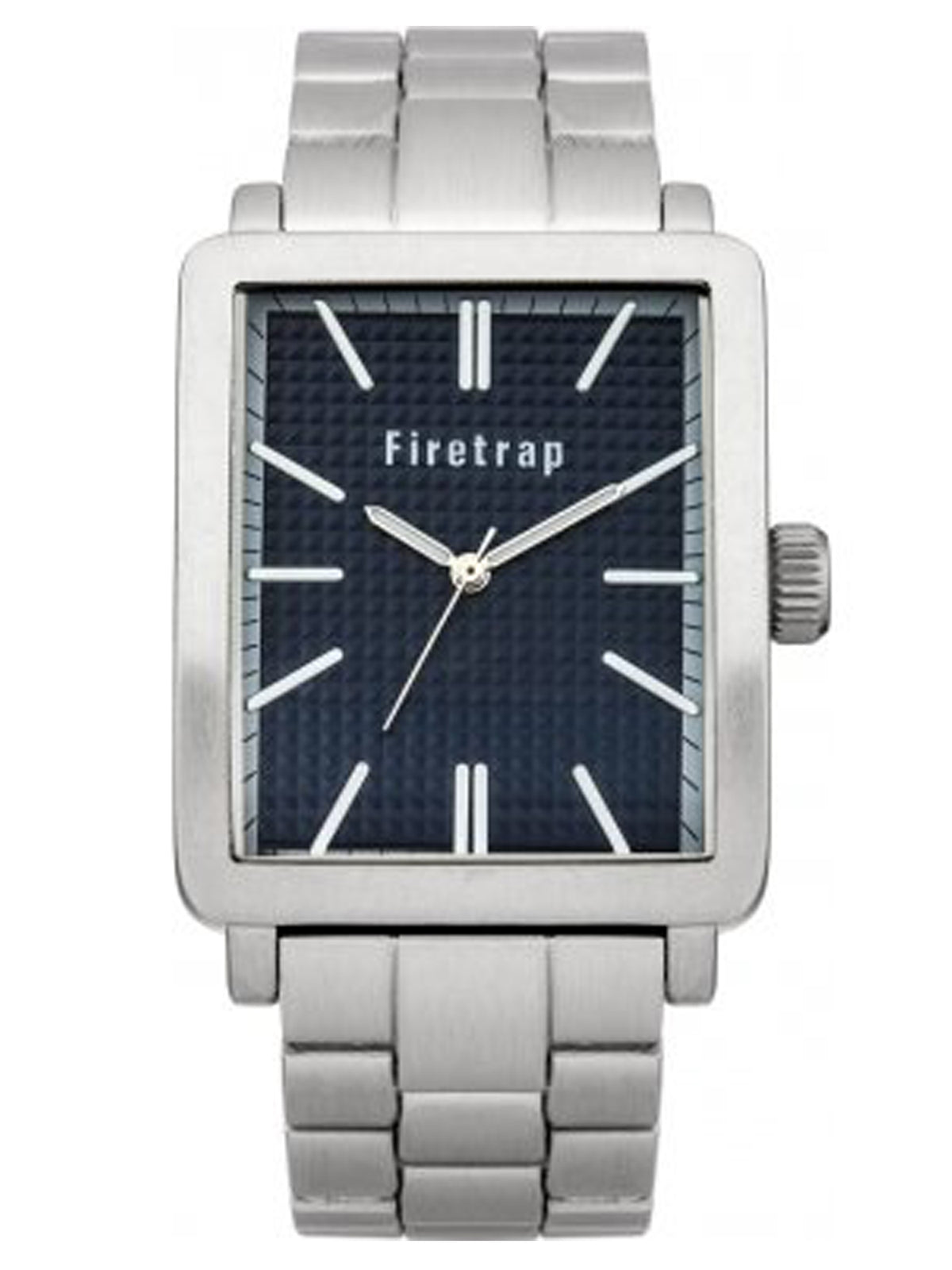 Firetrap Men's Quartz Watch with Blue Dial Analogue Display and Silver Bracelet FT2011U