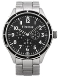 Firetrap men's quartz Watch with black Dial analogue Display and silver other Bracelet FT2015BM