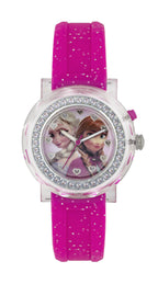 Tikkers Disney Frozen Elsa And Anna Light Up Analogue Watch With Pink Silicon Strap FZN3565D