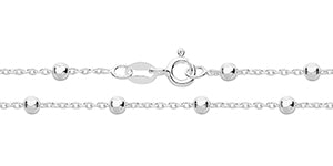 Cadwyn Arian Sterling 18"
