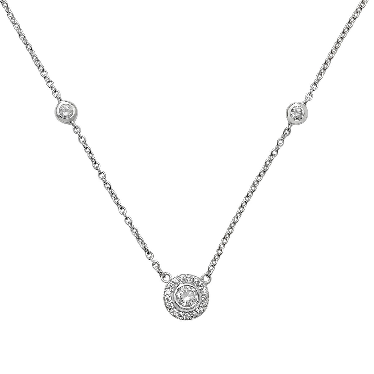 Sterling Silver CZ Necklet