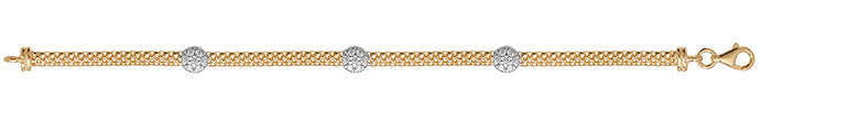 Gold Plated Sterling Silver Bracelet G3257B