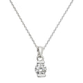 Cadwyn Arian Sterling CZ