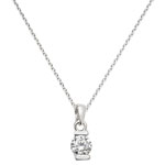 Cadwyn Arian Sterling CZ