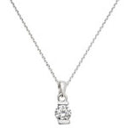 Cadwyn Arian Sterling CZ