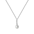 Sterling Silver CZ and Pearl Necklet