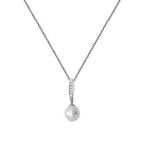 Sterling Silver CZ and Pearl Necklet