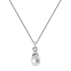 Sterling Silver CZ and Pearl Necklet