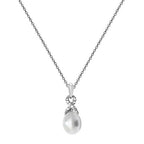 Sterling Silver CZ and Pearl Necklet