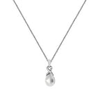 Sterling Silver CZ and Pearl Necklet