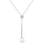 Sterling Silver CZ and Pearl Necklet