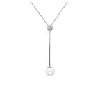 Sterling Silver CZ and Pearl Necklet