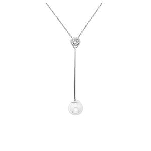 Sterling Silver CZ and Pearl Necklet