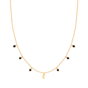 Necklet Arian Sterling wedi'i Blatio â Plât Aur