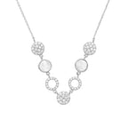 Sterling Silver CZ and Pearl Necklet