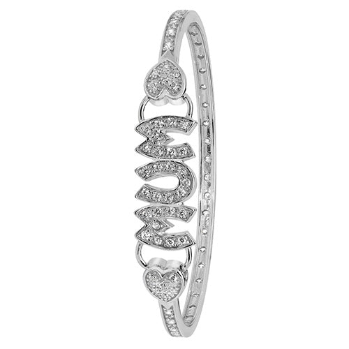 Sterling Silver CZ Bangle