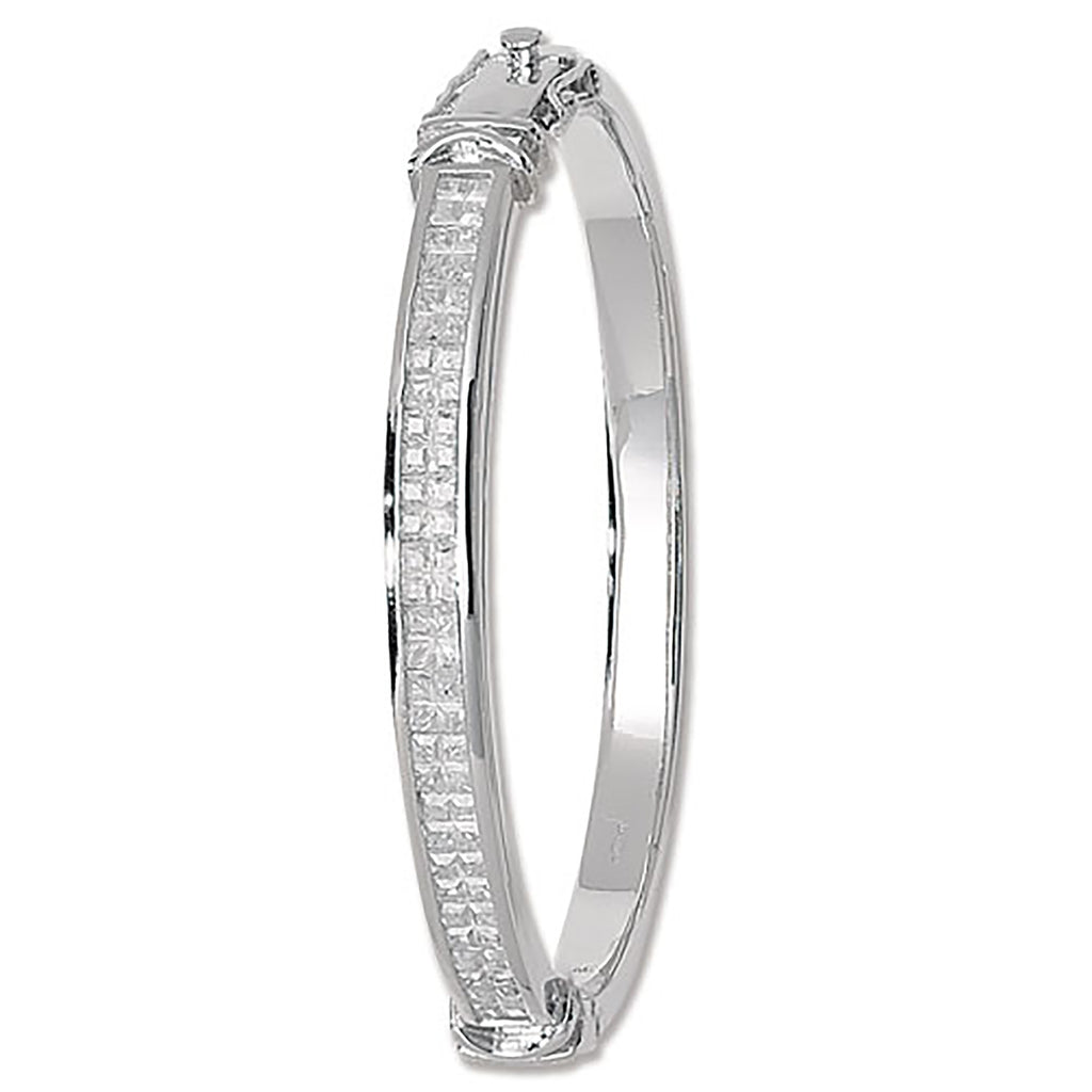 Sterling Silver CZ Bangle