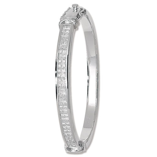 Sterling Silver CZ Bangle