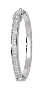 Sterling Silver CZ Bangle