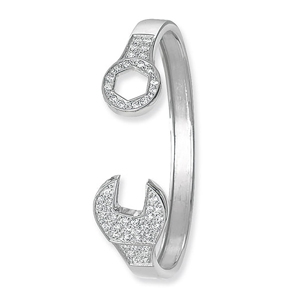 Sterling Silver CZ Bangle