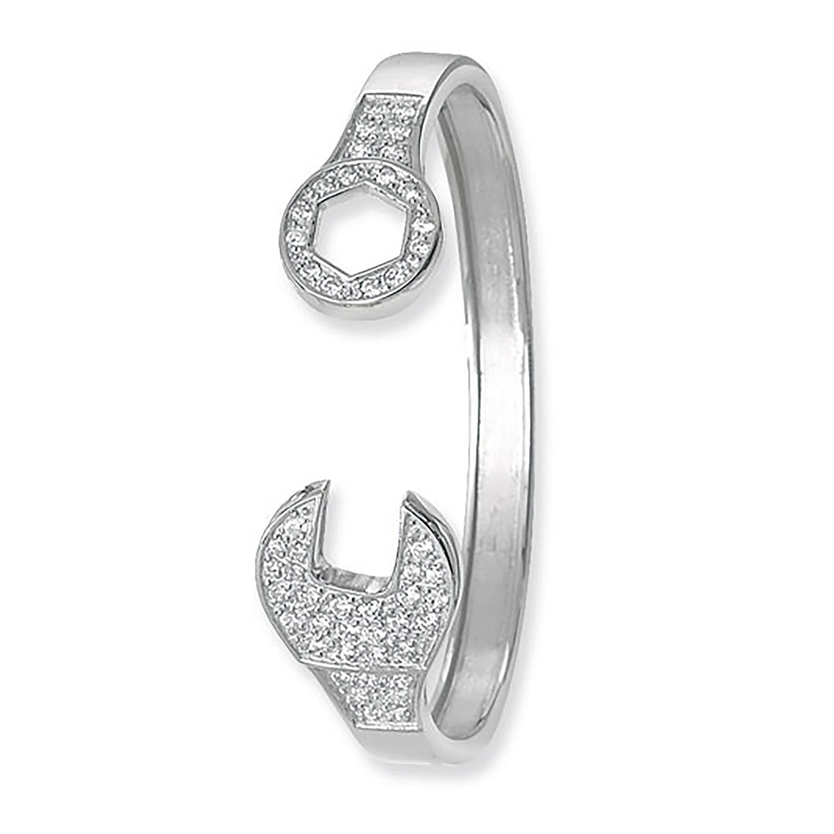 Sterling Silver CZ Bangle
