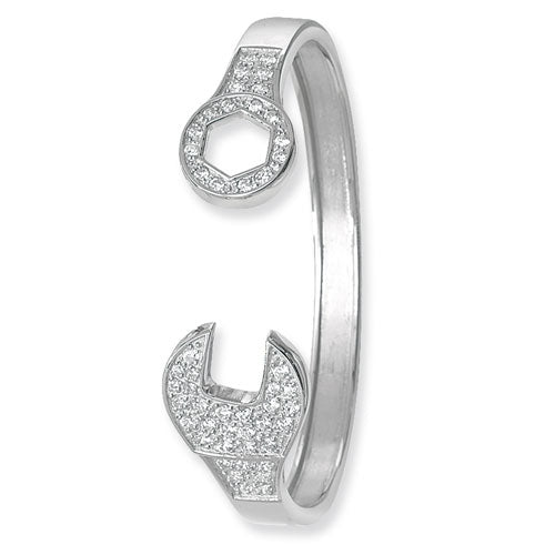 Sterling Silver CZ Bangle