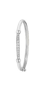 Sterling Silver CZ Babies Bangle