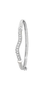 Sterling Silver CZ Babies Bangle